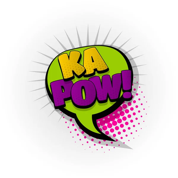 Kapow cómic texto pop art — Vector de stock