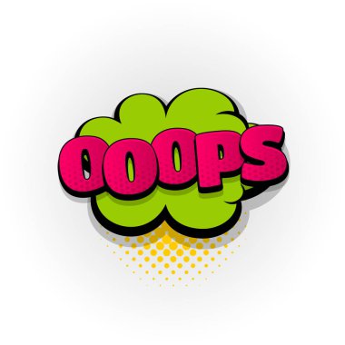 Oops Ah çizgi roman metin pop sanat