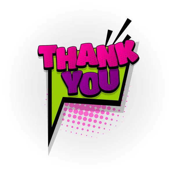 Thank you thanks comic book text pop art — Stock Vector