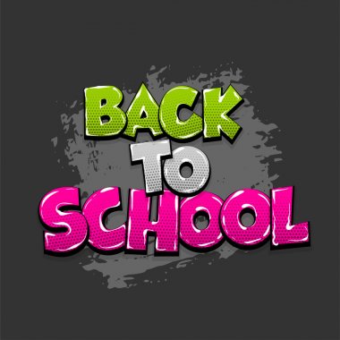 Okula geri komik metin pop sanat