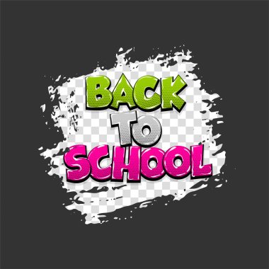 Okula geri komik metin pop sanat