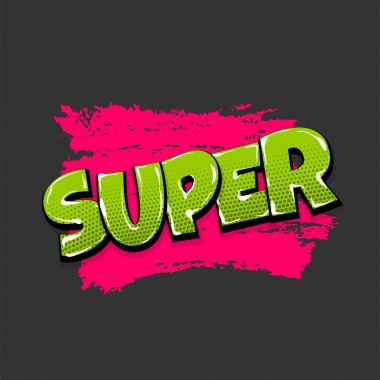 Komik metin pop sanat grunge fırça wow