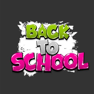 Okula geri komik metin pop sanat