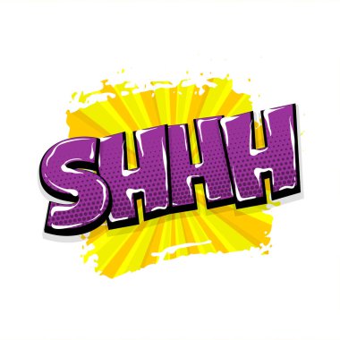 Komik metin pop sanat grunge fırça, sus