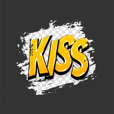 Komik metin pop sanat grunge fırça öpücük xoxo aşk