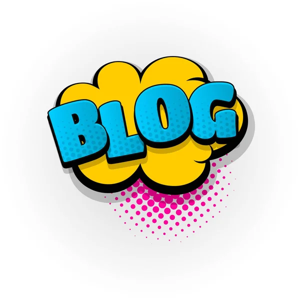 Blog blogger stripboek tekst popart — Stockvector