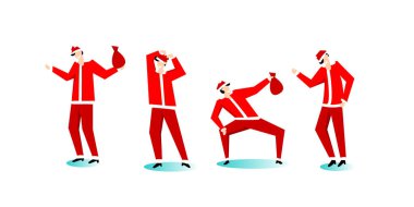 Noel Baba kırmızı şapka modasına uygun insanlar