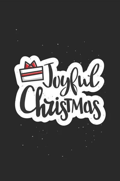 Natal deseja letras em estilo doodle vetor alegre — Vetor de Stock