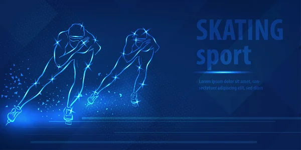 ショートトラックスケートスポーツスピードアイススケートレース — ストックベクタ