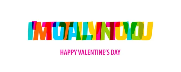 Valentijnsdag citaat regenboog tekst in felle kleur. — Stockvector