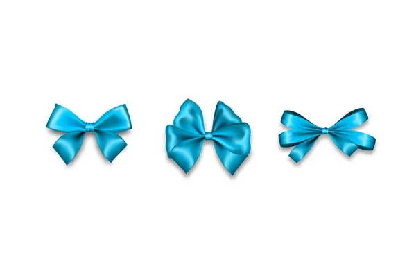Navidad satén regalo arco nudo cinta hombre azul — Archivo Imágenes Vectoriales