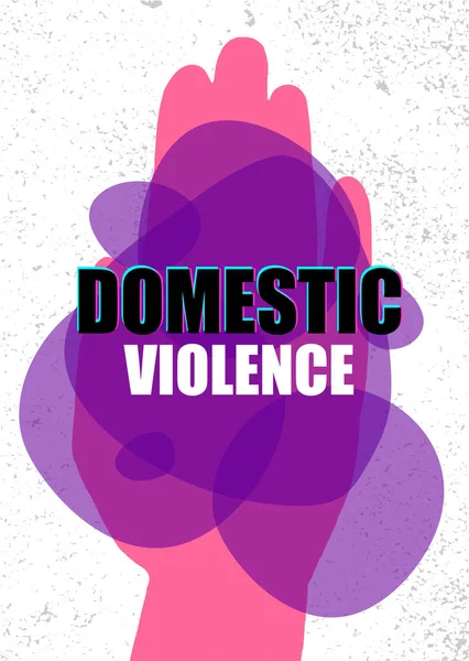 Violência doméstica pop arte banner no fundo amarelo —  Vetores de Stock