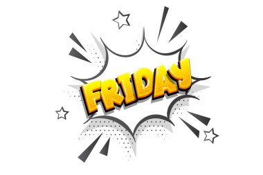 Cuma çizgi roman konuşma balonu pop sanatı