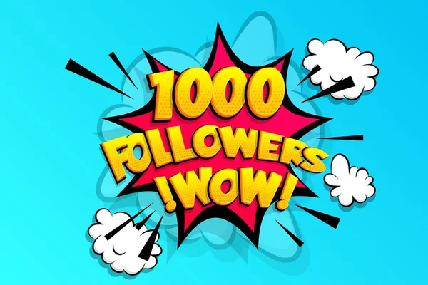 1000 követője köszöni a média, mint — Stock Vector