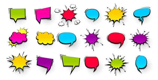 Colored peech bubble for comic text isolated background — Stock Vector