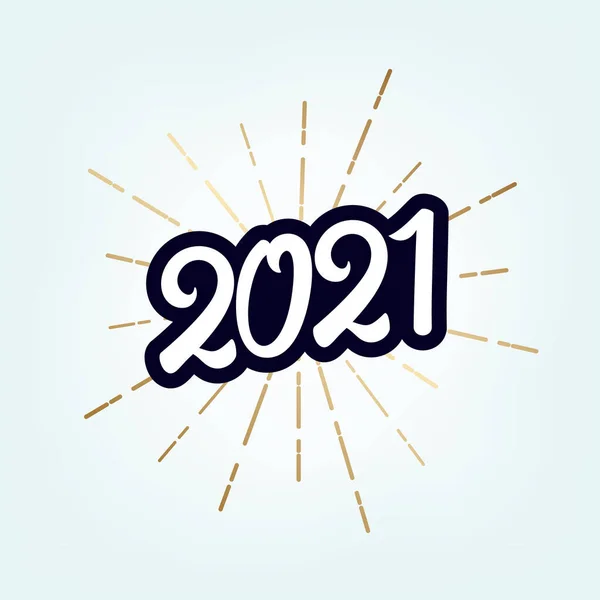 2021 Bonne année texte de lettrage vintage — Image vectorielle