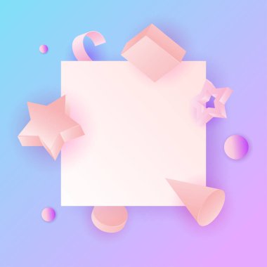 3d vektör gerçekçi ilkel bileşimi.