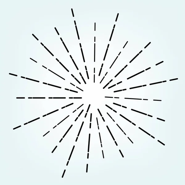 Ročník radiální linie sunburst grafické logo art — Stockový vektor