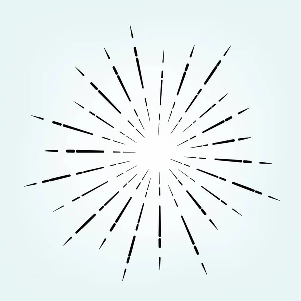 Ročník radiální linie sunburst grafické logo art — Stockový vektor