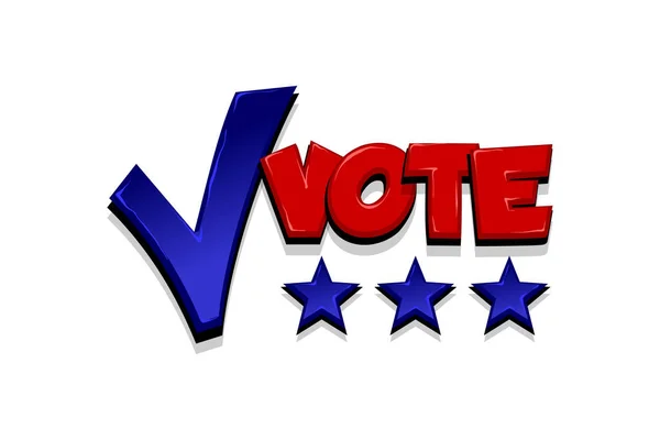 Ψηφοφορία θετική checkmark εκλογή εικονίδιο κείμενο ποπ τέχνη — Διανυσματικό Αρχείο
