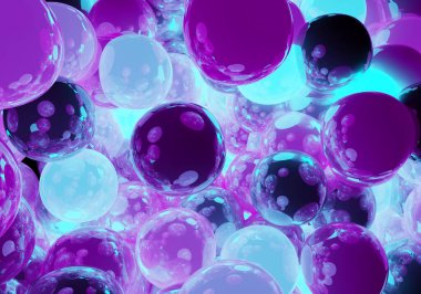 Leylak neon renkli 3D parlak küre