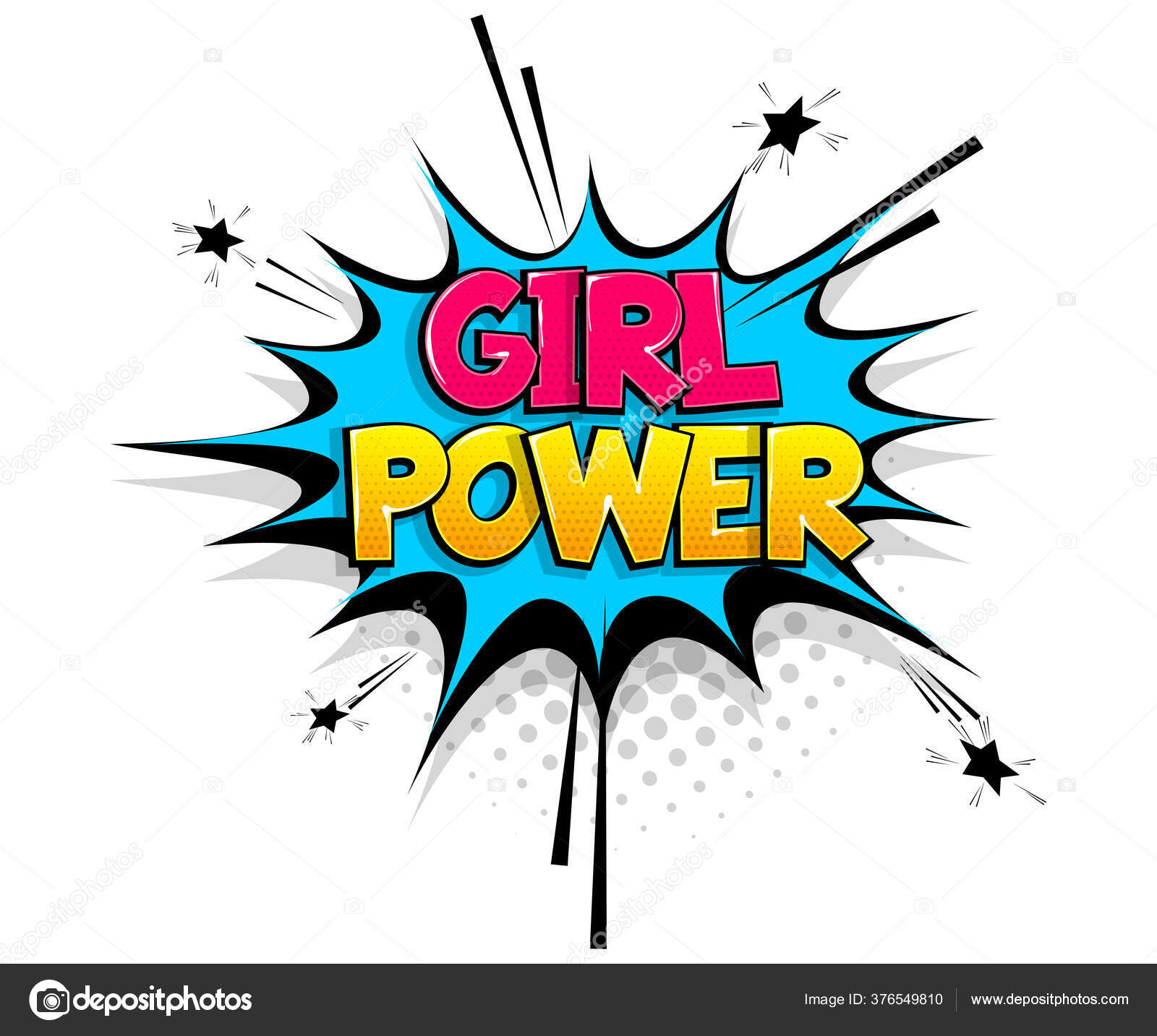 Texto em quadrinhos Menina Poder discurso bolha pop arte estilo Vetor de  ©helen.tosh 376549810, image size:1600x1433