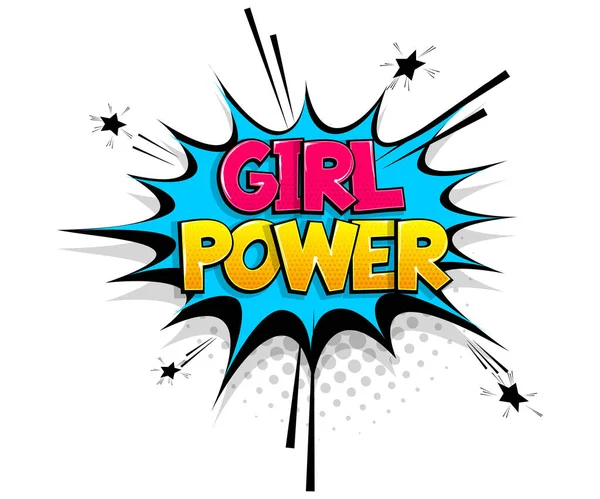 Comic text Girl Power tale boble pop art style – stockvektor