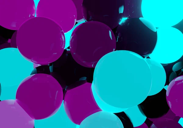Бузкова неонова кольорова 3d пластикова сфера — стокове фото