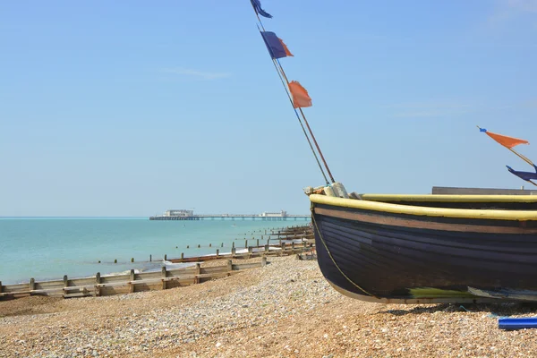 Worthing beach, West Sussex, İngiltere