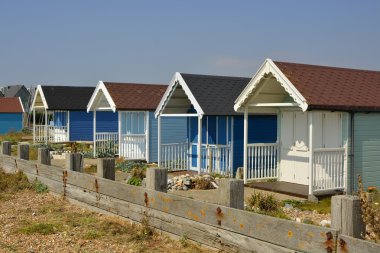 Plaj kulübe Lancing, Sussex, İngiltere