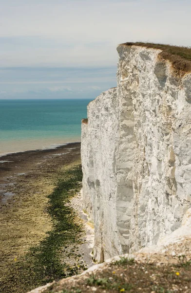 Beyaz tebeşir kayalıklarla yakınındaki Eastbourne, İngiltere — Stok fotoğraf