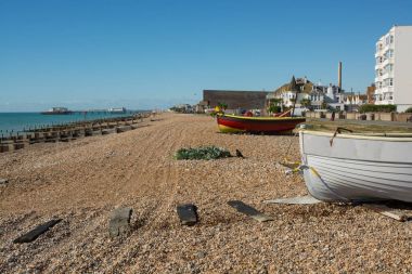 Worthing plaj ve sahil, West Sussex, İngiltere