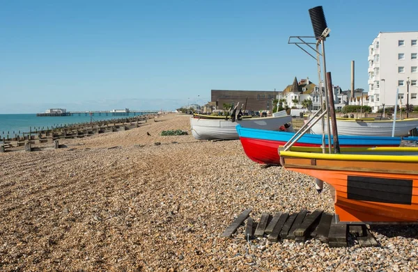 Worthing plaj ve sahil, West Sussex, İngiltere — Stok fotoğraf