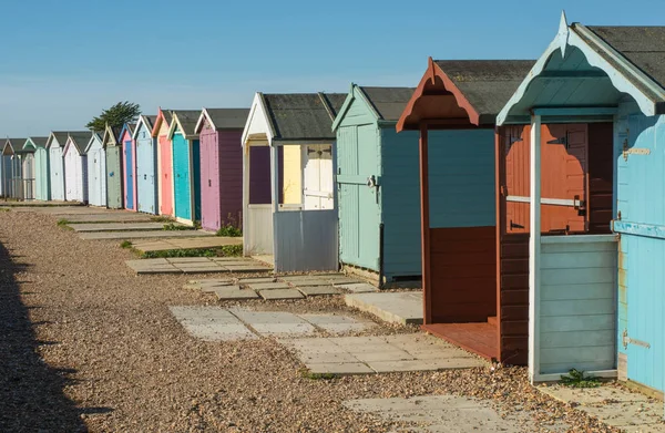 Cabanes de plage à Ferring, West Sussex, Angleterre — Photo