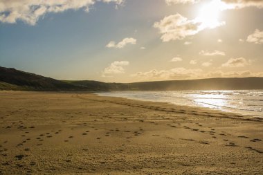 Woolacombe kum yakınındaki Barnstaple, Devon, İngiltere