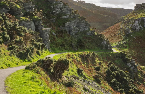 Sydvästra kustvägen, Lynton, Devon, England Stockbild