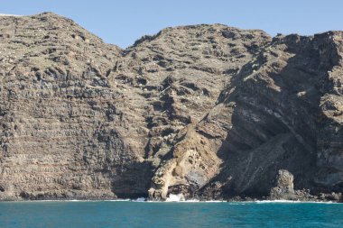 La Palma, Kanarya Adaları 'nın batı kıyısında Tazacorte yakınlarındaki sahil ve Atlantik Okyanusu