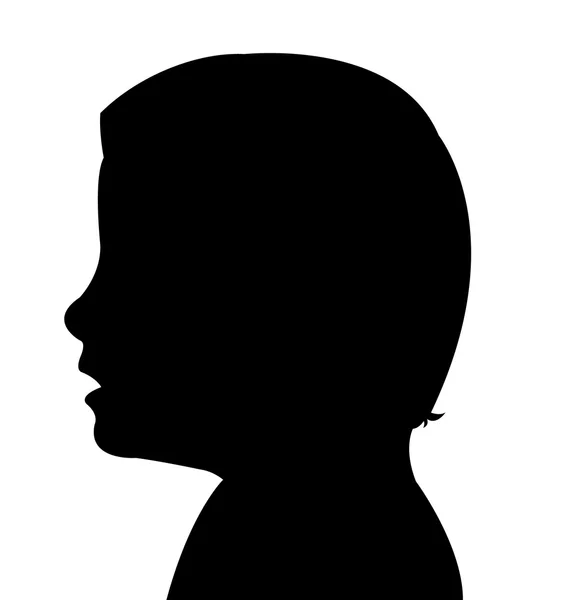 Een jongen hoofd silhouet vector — Stockvector