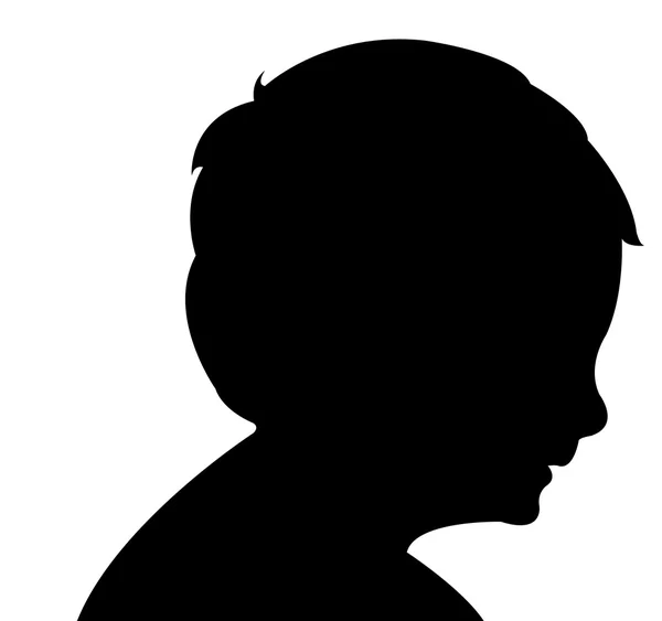 Een jongen hoofd silhouet vector — Stockvector