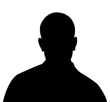Siyah renk siluet vektörünün başı