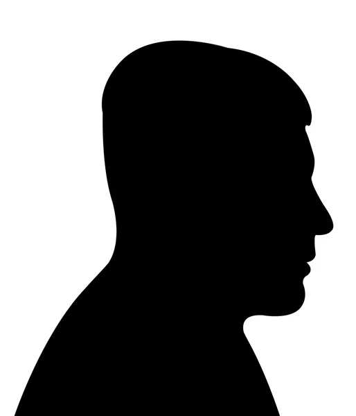男の頭の黒い色のシルエットベクトル — ストックベクタ