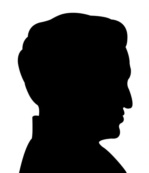 Un homme tête noir couleur silhouette vecteur — Image vectorielle