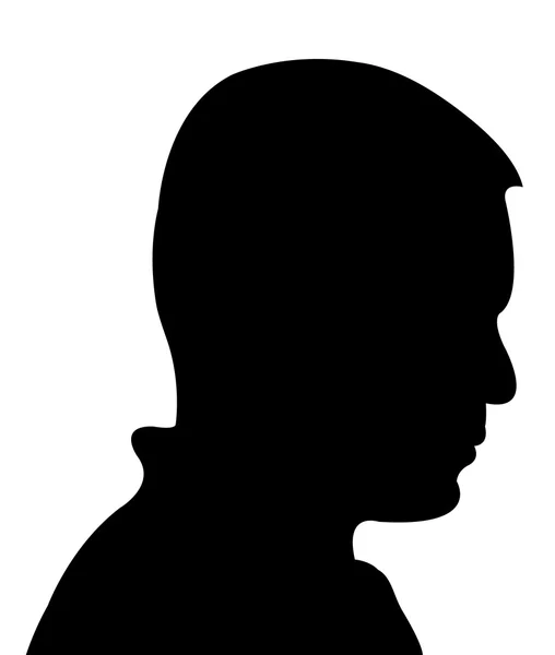 一个男人的头黑色轮廓矢量 — 图库矢量图片
