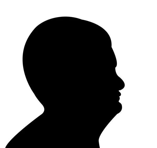 Een man hoofd zwarte kleur silhouet vector — Stockvector