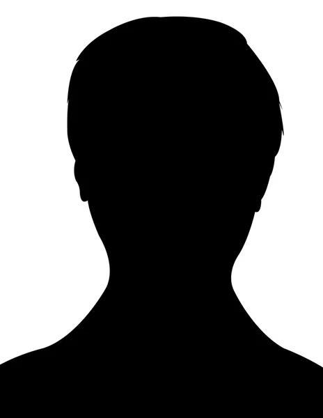 Un homme tête noir couleur silhouette vecteur — Image vectorielle