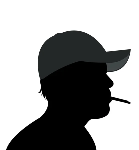 Un hombre cabeza color negro silueta vector — Vector de stock