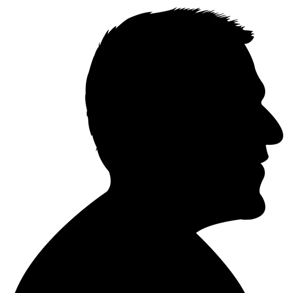 Een man hoofd zwarte kleur silhouet vector — Stockvector