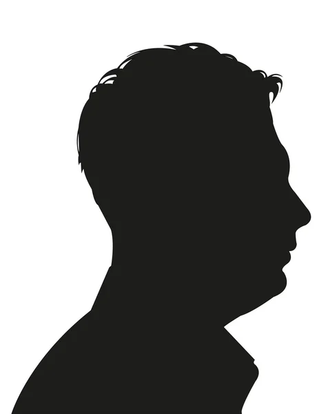 Un hombre cabeza color negro silueta vector — Vector de stock