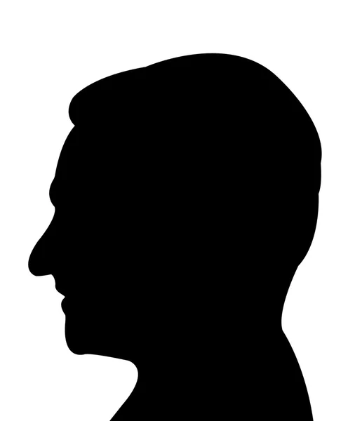 Een man hoofd zwarte kleur silhouet vector — Stockvector