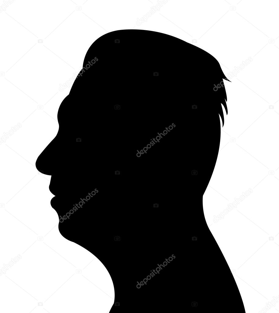 a man head black color silhouette vector